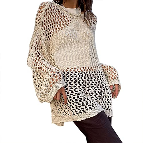Pull pour femme - Crochet - Tricot - Bloc de couleurs - Patchwork - Multicolore - Pull arc-en-ciel