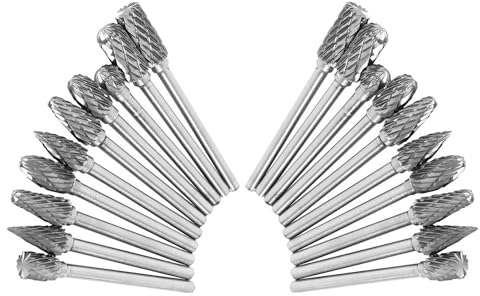 2 x 10 tlg. Hartmetallfräser Set 3mm Schaft | Frässtift für Holzbearbeitung, Gravur, Metallschnitzerei | Schaftfräser VHM 3x6mm | Wolframkarbid Konusfräser für Holz, Stahl & Stein | Rotationsfräser