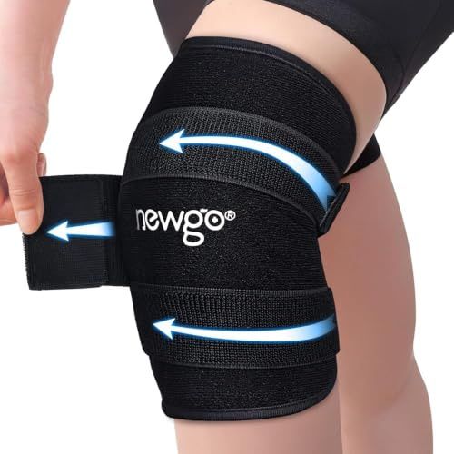 NEWGO Kühlmanschette Knie, wiederverwendbarer Kühlbandage – 24x32 cm weicher kühlpads mit Klettband für Knie, Arme, Rücken & Beine – reduziert Schwellungen & lindert Schmerzen
