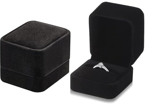 Kiuiom Samt Ring-Box,Samt Schmuck Geschenkbox,Samt Ring Schachtel,Ringschachtel,Schmuck Etui Für Ring,Für Heiratsantrag,Hochzeit,Valentinstag,Geburtstag