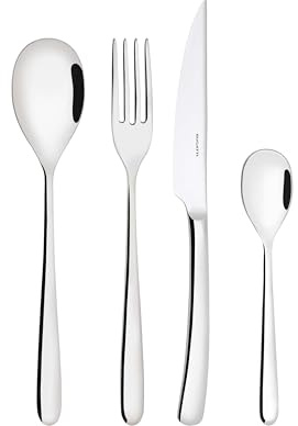 BUGATTI, Preludio, Couverts de Table 24 pièces en Acier Inoxydable 18/10 avec Boîte Galerie Compacte, Service de Table6, Cuillères, Fourchettes, Couteaux et Cuillères à Café
