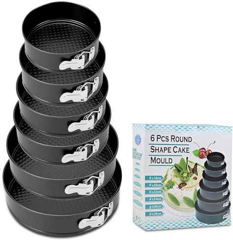 RHQQ Springform Cake Pan, Cake Pan with 6 Different Size (7,8,9,9.5,10.2,11inch), Cake Molds for Baking with Removable Bottom, Non-Stick Bakeware for Effortless Baking and Easy Release