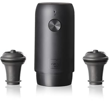 Vacu Vin Elektrischer Weinretter mit 2 Verschlüssen, wiederaufladbares Vakuumiergerät, perfekt zum Einkochen von bis zu 40 Flaschen, ideal für Zuhause, Küche und jeden Anlass, wird mit einer