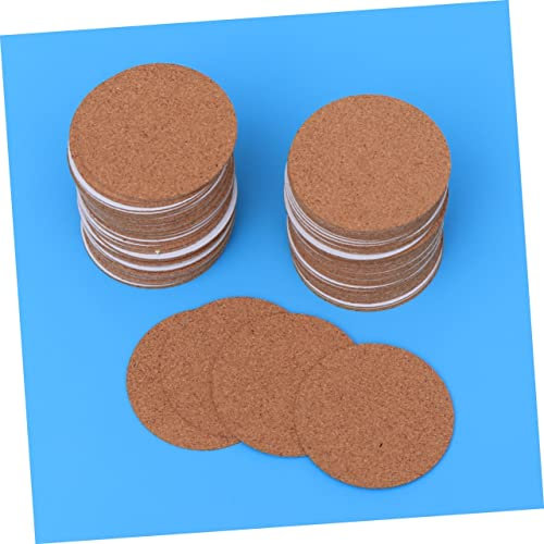 PAMINGONO 30piezas Posavasos Redondos De Corcho Tapete Aislante Autoadhesivo Unidades Ecológicas para Hogar y Cocina