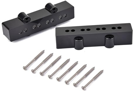 2 Stück Pickup Abdeckung Kunststoff 8-loch für Jb 4-saiter Bass Gb501 | Schwarz, Leichte Ausführung aus Kunststoff, Schützt den Tonabnehmer, Passend für E-bass