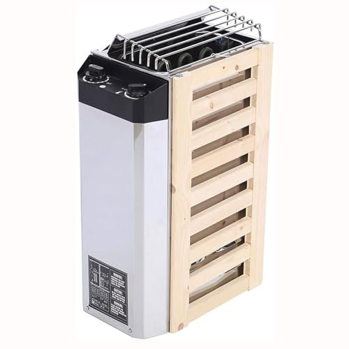 GHRERTX Edelstahl-Saunaofenheizung, 3-kW-Elektro-Saunaheizung mit interner Steuerung, Dampfbad-Saunaheizung, Abschalt- und Überhitzungsschutz, for das Saunaraum-Spa im Heimhotel(3KW)