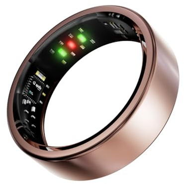 Victormont Titanium Smart Ring, Sleep & Activity Tracking Ring with Heart Rate, HRV, Stress Insights, 7-Day Battery Life, No Subscription, IP68 Waterproof, iOS & Android Compatible (Rose Gold, 9)