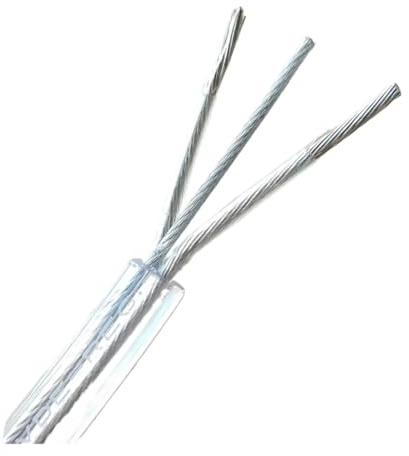 HKVT Cavo elettrico trasparente da 2 * 0,75 mm con cavo di alimentazione in corda di acciaio di supporto da 1,0 mm for lampade di illuminazione(4m)
