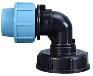 IBC Tank Thread Connector S60x6 to 25mm MDPE Pipe Adapter (Elbow, 25mm)