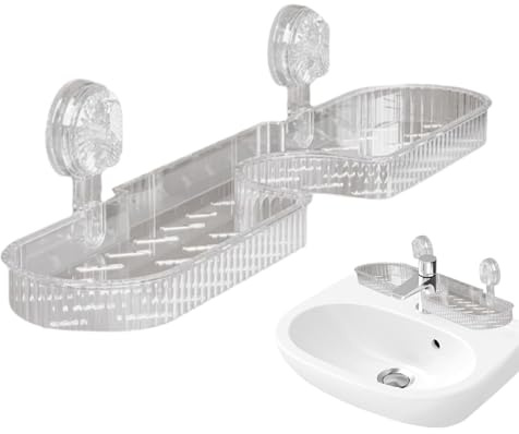 Mensole da bagno con ventosa, antiscivolo, con ventosa, accessori da bagno multifunzionali, organizer per doccia per casa, viaggi, hotel