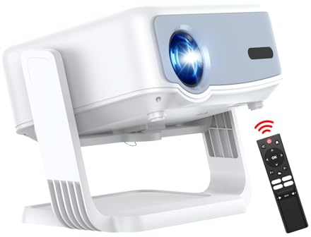 Whale TV Smart Projector - Native 1080P Full HD (4K Supported) Auto Keystone, 2.4G/5G WiFi & Bluetooth 5.2 Home Cinema Projector with Built-in Speaker - For iOS/Android/PS5/PC - White