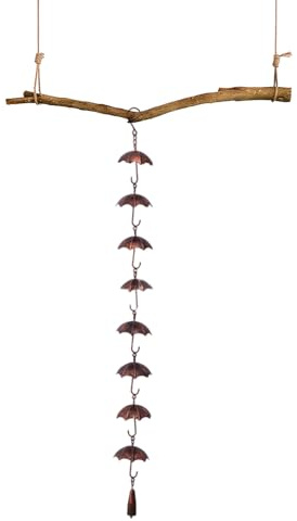 Regenketten | Regenschirm Regenketten für Dachrinnen | Außenregenfänger Metallkette Downspout 39.37 in Hausaufabteilung, Garten und Zuhause, Regenschirmform dekorative Regenketten für Dachrinnen Regen