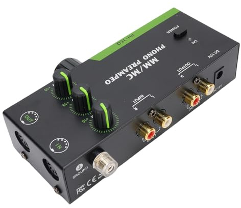 Dpofirs Phono Preamp für Turntable, 3 Bandrekord -Player -Turntable -Verstärker mit XLR -Eingangsausgang, Unterstützen Sie MM MC -Patronen (EU-Stecker)