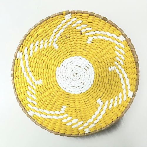 Tovagliette, tovagliette rotonde in rattan boho intrecciate a mano naturali da 20-30 cm, tovagliette in giacinto d'acqua, tovagliette rustiche in vimini intrecciato for tavolo da pranzo(A15,20cm)
