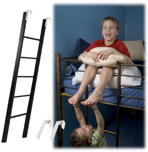 Scaletta Letto a Castello Scala per Letto a Castello per Bambini, per Piccoli Spazi, 116 125 130 135 145 155 165 170 cm Scale da Soffitta con Ganci, Scala di Sicurezza per Roulotte(155cm/61)