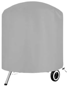 Outdoor Grillabdeckung Regenschutz BBQ Abdeckung Rundgrill Grau Garten Wasserdicht