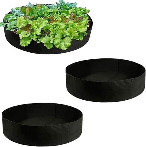 Pflanzsack - 2er Set Pflanzsäcke aus Vlies-Stoff,Verdickter und Belüfteter Stofftöpfe,Runde Anbaubeutel Pflanzsack für Anbau von Kartoffeln,Tomaten,Pflanzbeutel für Gemüse Blumen Früchte Schwarz