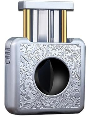 VYSLZ Outil professionnel 4 en 1 coupe-cigare, coupe en V de précision et tondeuse plate avec support pliable, accessoire en métal à motifs artistiques, outil à main multifonction (B)
