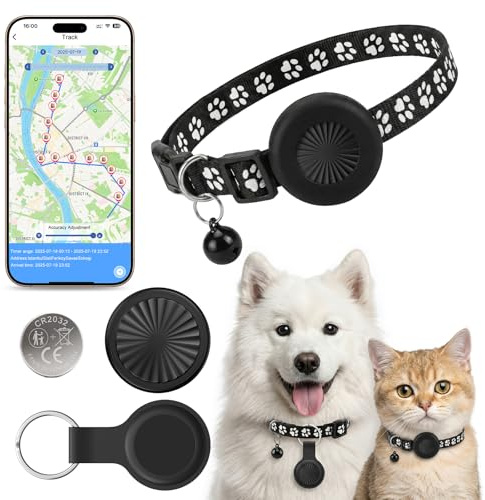 Katze GPS Tracker Hund Kompatibel mit iOS ＆ Android Ohne ABO, GPS-Tracker für Haustierhalsbänder, Weltweite Standortverfolgung, IP67 Wasserdicht, Geeignet für Katzen, Hunde und andere kleine Haustiere