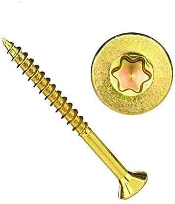 REISSER Spanplattenschrauben Torx 5x120 mm 200 Stück – TX25 – Q200 plus Holzschrauben EN 14592 – Teilgewinde, Senkkopf mit Fräsrippen – verzinkt