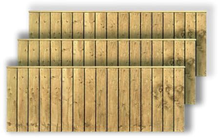 Snowdon Timber, Treated Feather Edge Fence Panel, Pack of 3, (W) 1828mm x (H) 600mm, Garden Fencing