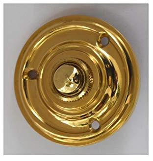 Graf von Gerlitzen Antik Messing Tür Klingel 1 Türklingel Klingelschild Klingelplatte Rund K-N6-NewP