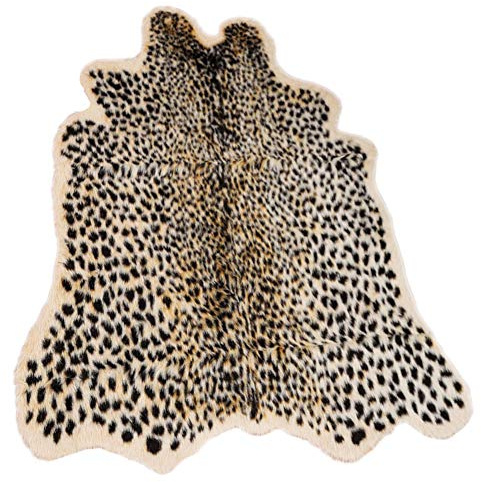 Leopard Print Rug, Faux Cowhide Cheetah Skin Rug Animal Printed Area Rug Carpet for Home Office, Livingroom, Bedroom
