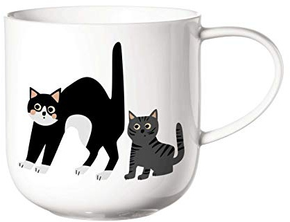 ASA Tasse/Henkelbecher, Katzenmuster, coppa cats & dogs Kollektion, Porzellan, für 0,4 L