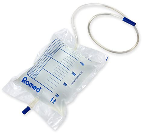 Romed Urinbeutel 2 Liter mit Ventil und Ablasshahn (250 Stück)