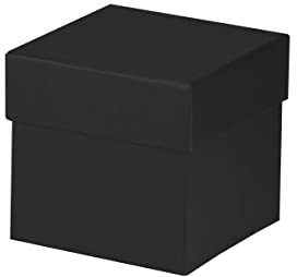Rössler Geschenkbox mit Deckel | Box mit Deckel | Geschenkbox Geburtstag | Karton mit Deckel | Geschenk Box | Geschenkkarton mit Deckel | Maße: 105x105x105mm | Farbe: Schwarz | Geschenkkarton mit Deckel für kleine Geschenke, Schmuck, Gutscheine und Erinnerungsstücke