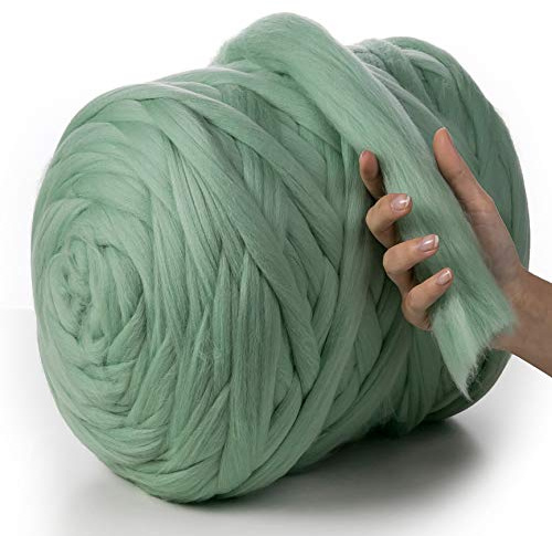MeriWoolArt® 100% XXL Merinoull Tjockt Garn 4-5cm, Nålfiltad, Tovnings, DIY Gigantisk Filt för Bebis, Julklapp för Stickning Virkning