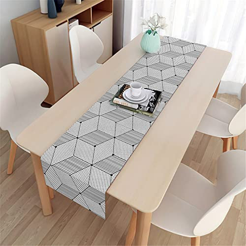 Morbuy Nordic Table Runner for Decoration Home Tablecover Table Cloth for Dining Table Coffee Table Kitchen Party Wedding Decor (33x200cm,Grey)