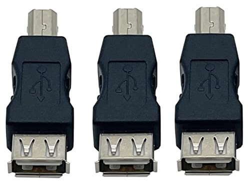 Traovien USB 2.0 A Female to USB B Print Male Adapter Converter AF/BM Adapter 3 PCS