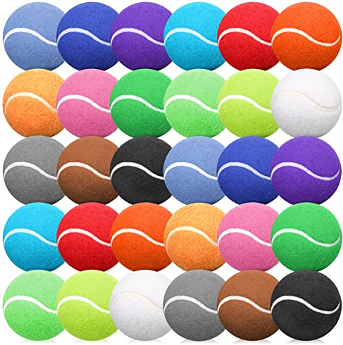 30 Stück Hunde-Tennisbälle Tennisbälle für Hunde, Haustier-Tennisball, Hundebälle für Hunde, Welpenbälle zum Training, Mini-Tennisball, Ball für große Hunde und mittelgroße kleine Hunde, 15 Farben
