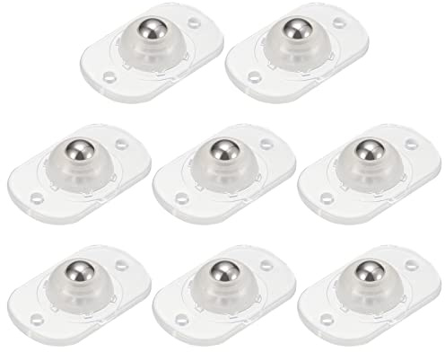 sourcing map Self Adhesive Caster Wheels, (Pack of 8 / Clear) Mini Swivel Paste Universal Pulley for Bin Bottom, Trash Can, Storage Box, Furniture