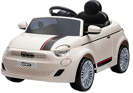 Auto Elettrica per Bambini Fiat 500e Bianca - Batteria ricaricabile 12V - Radiocomandata - Globo Giocattoli - eSpidko 42109