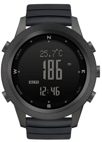 NORTH EDGE APACHE-46 Orologio sportivo digitale da uomo Orologio militare con bussola Orologio di sopravvivenza tattica sportiva Tracker a gradini di temperatura (silicone)