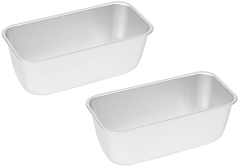 HEMOTON 2 Moldes Rectangulares Resistentes al Óxido para Pan y Bizcocho, Antiadherentes, de Aleación de Zinc Aptos para Horno y Refrigerador
