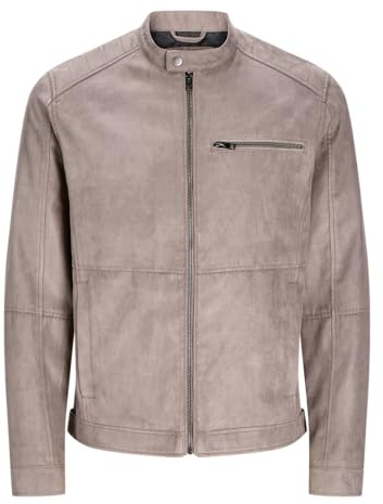 JACK & JONES Män, konstläderjacka, konstläderjacka, Falk, XL