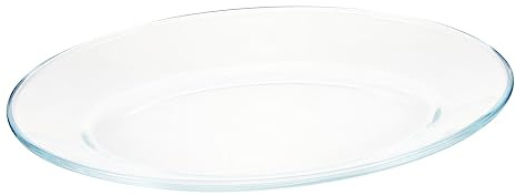 LIFKOME Tempered Glass Fish Serving Platter 13-inch Oval High-temperature Steaming Dinner Plate for Microwave and Oven Household Food Serving Dish
