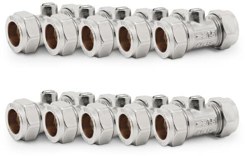 15mm Isolation Valves - Vancoco 10pcs Isolation Valves Compression Ends