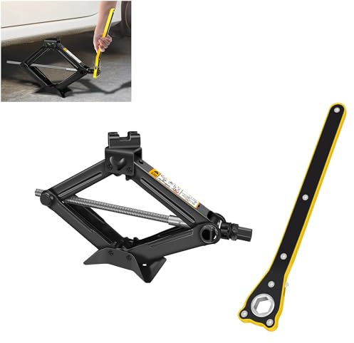 Wagenheber Kit - Scherenwagenheber Max 2 Ton(4,409 lbs) Kapazität Portable Notfall-Reifenwechsel-Kit mit Ratsche Lug Wrench - Sparen Stärke Design