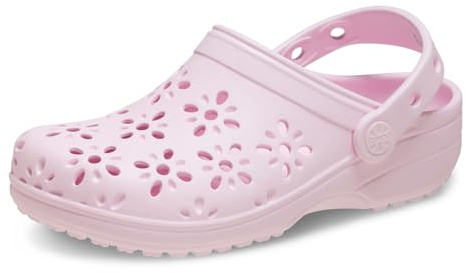 Crocs Classic Floral Cut Out Clog T Träsko unisex – barn, Pink Milk, 20/21