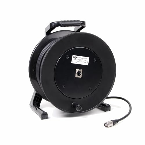 Emelec VíasCom R-DATA-6000/EC/90-90m Extra Flexible CAT6 SF/UTP BC Cable 4x2x23AWG Mounted Cable Holder with Chassis and RJ45 50µ in XLR Type Body - Flexible PVC - Black
