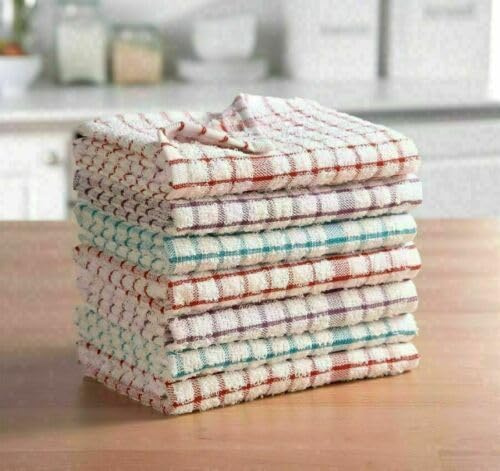Terry Tea Towel Pack of 15- Soft, Super Absorbent and Lint Free Kitchen Towels- 100% Cotton Dish Cloth