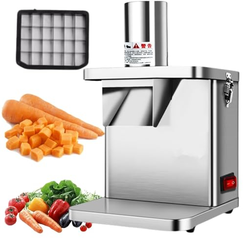 LFfwynog Rallador eléctrico, Picador Comercial de Verduras, procesador de Alimentos Multifuncional, Cortador de Patatas eléctrico, trituradora automática de Cebolla,12.5 * 14.7mm