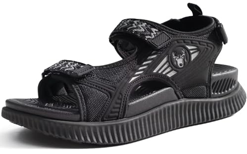 KuaiLu Womens Walking Sandals Comfort Plantar Fasciitis Arch Support Orthopedic Recovery Sport Outdoor Hiking Athletic Cushion Water Camping Shoes Adjustable Strap Black Size 8