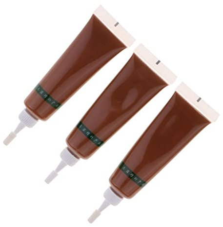 Kit de 3 pinturas para reparación de suelos de madera, pasta para arañazos de muebles, portátil, fácil de usar, apto para puertas de madera, escaleras, suelos, para bricolaje en el hogar, color marrón