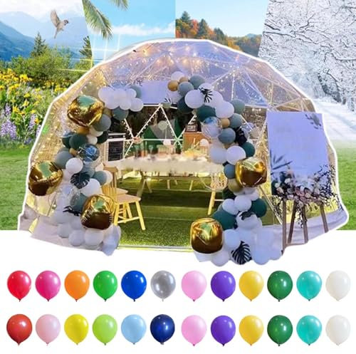 aromaoveite Bubble Tent Kuppelhaus Campingzelt 10/12 Fuß | Garten-Iglu, Outdoor, Durchsichtiger Kuppelschutz, GeodäTische Kuppel FüR Hinterhofterrassen Mit Luftballons | üBerdachung, Pavillons,3.6m