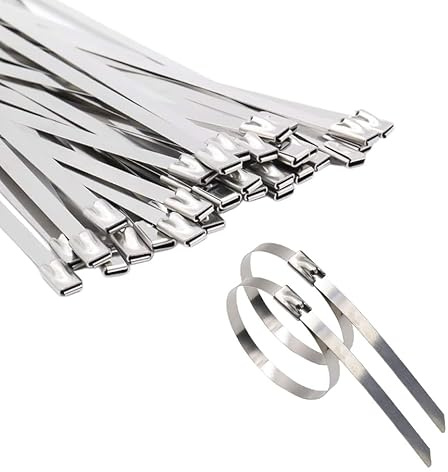 TERF® 20 bridas de acero inoxidable de 290 mm x 7,9 mm, resistentes de grado marino 316, bridas de acero 316 con cierre automático, para interiores y exteriores, hogar, oficina, taller